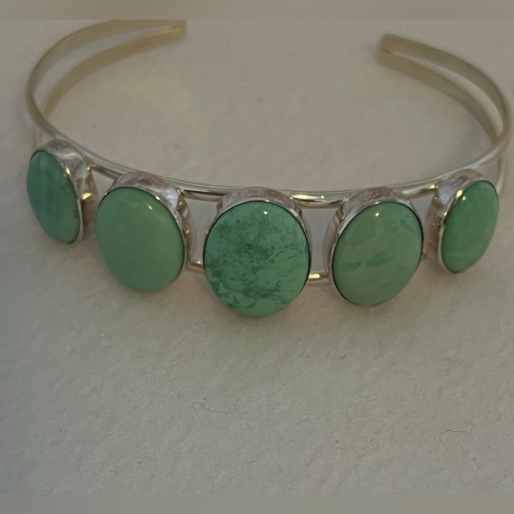 Turquoise and sterling silver bracelet Mine Finds by Jay King Veriscite new Box